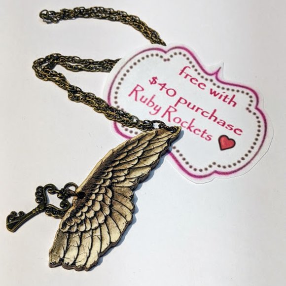 Winged Key Magical Mystical Necklace Free W/ Purch - Picture 5 of 5